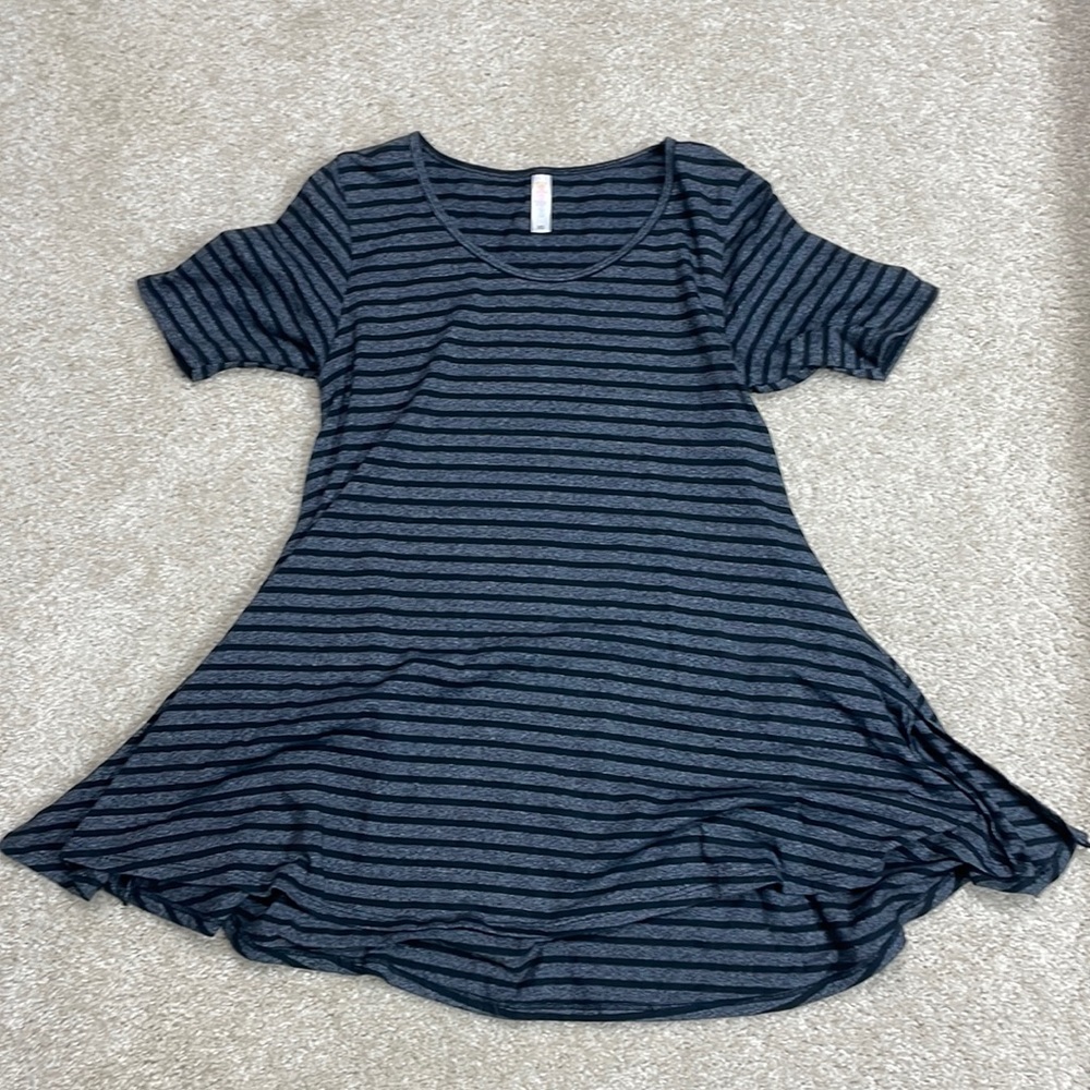 LulaRoe Striped Perfect T Swing Top